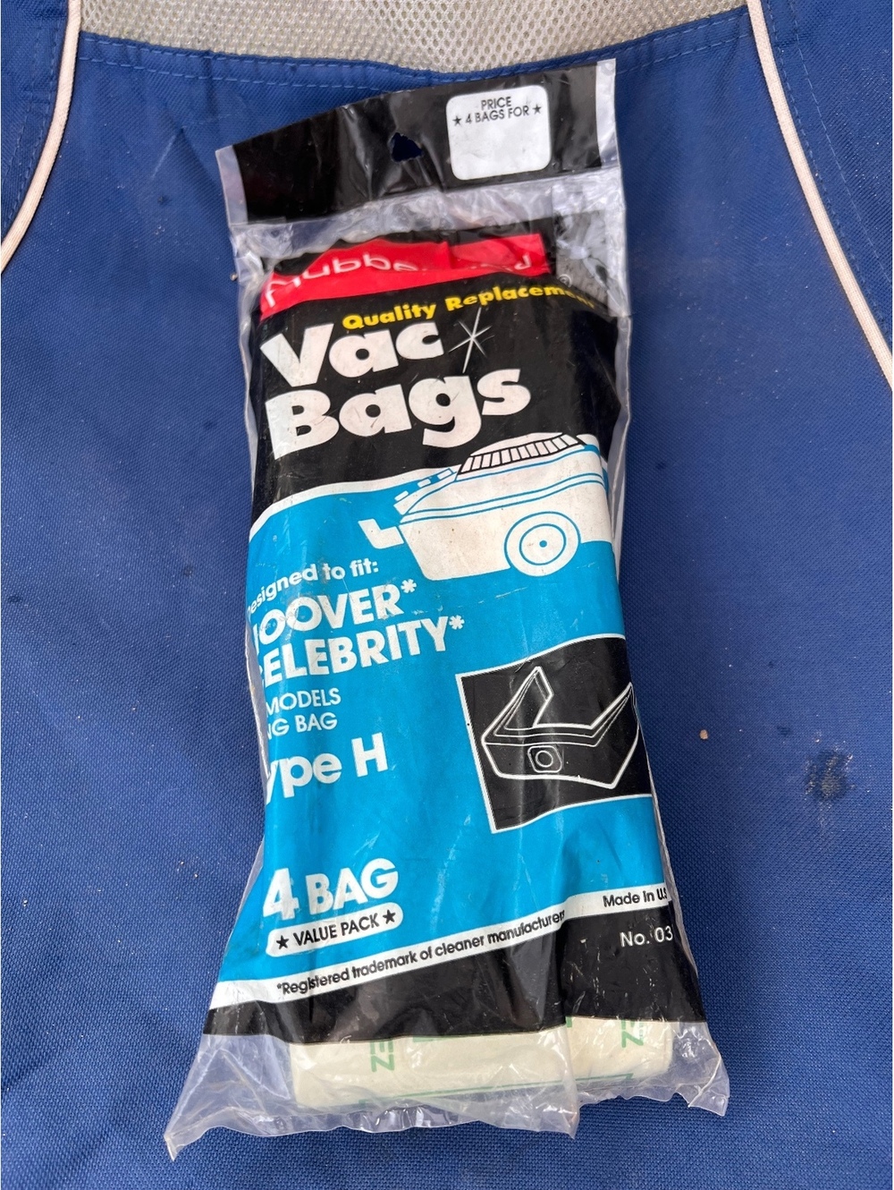 Rubbermaid Type H Vacuum Cleaner Bags 2 Pack for Hoover Celebrity Models